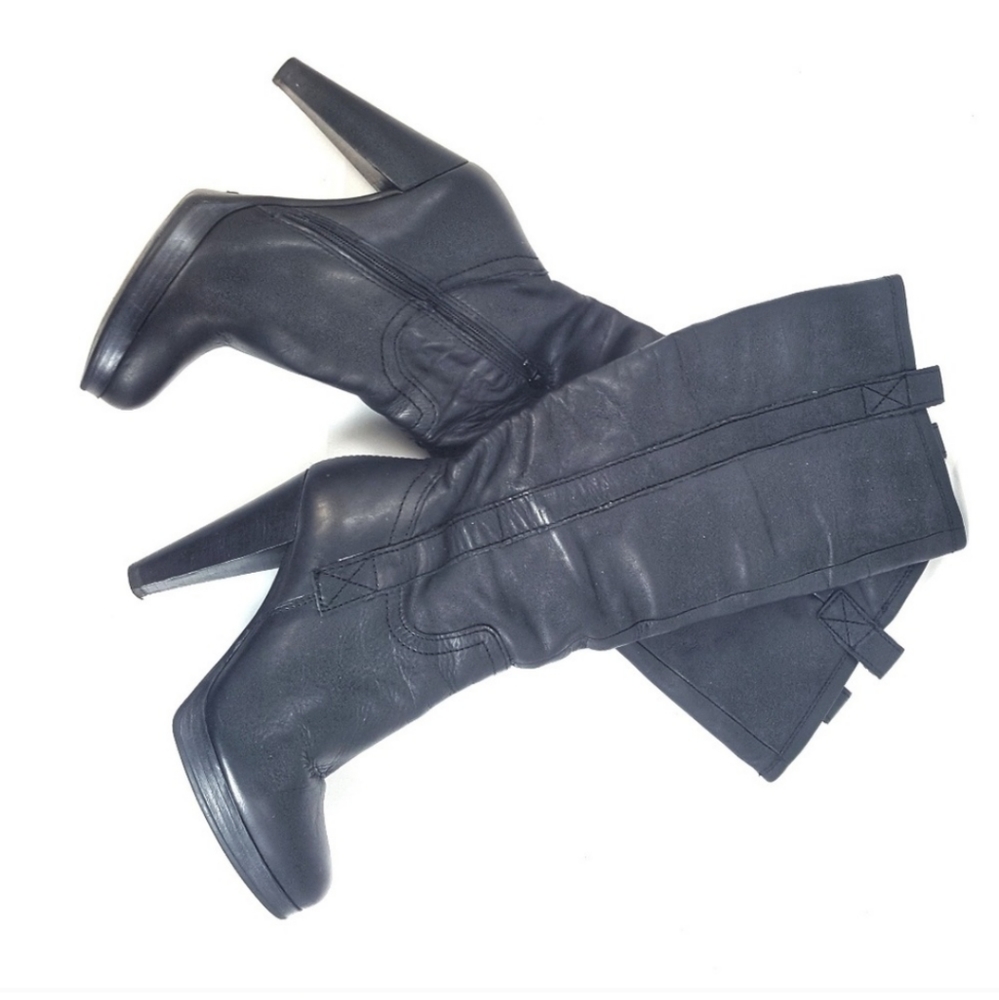 ALDO Leather Platform Chunky Heel Boots 6